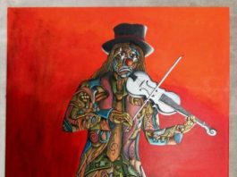 Tela di Giulio Bovio - Clown Violinista